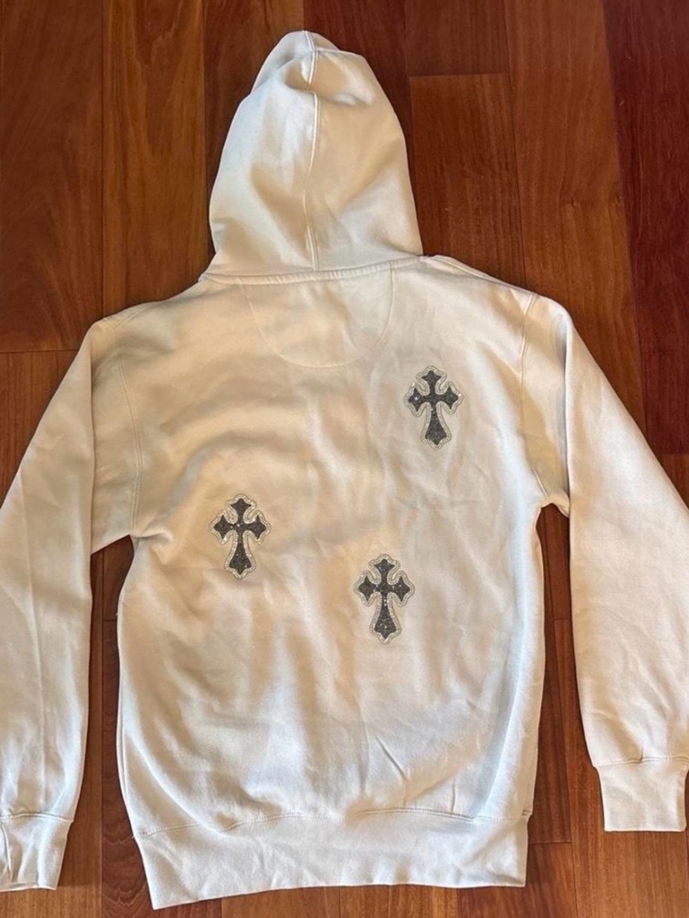 HEAT Neutral Cream Cross Sweatshirt Size S
